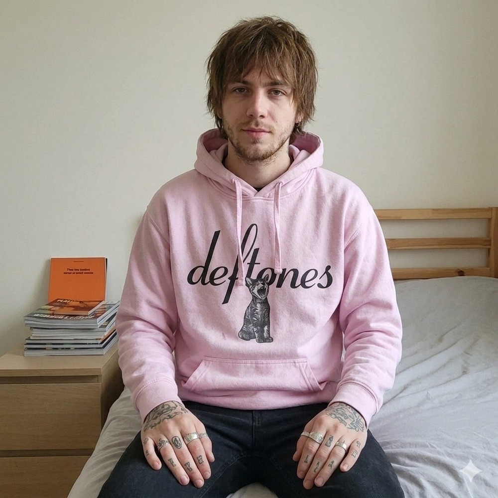 Deftones (Like) Linus Pastel Pink Hoodie Mens XL Pink Pullover Band Alt Nu Metal